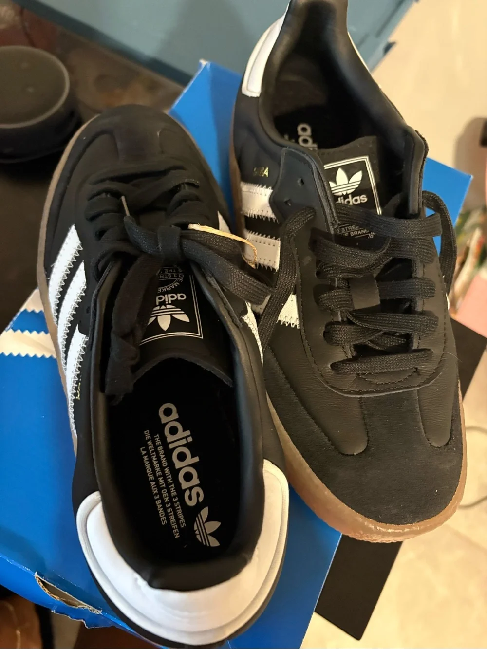 adidas Men’s Black & White Retro Running Sneakers
